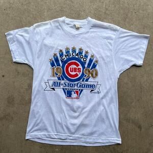 Vintage 1990 Chicago Cubs All-Star Game Tee | Screen Stars | Large (20x25.5”)